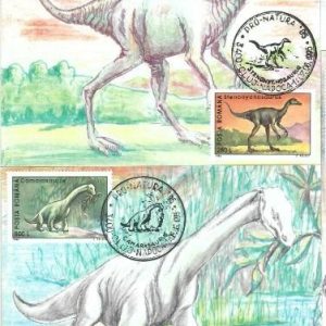 68881 - ROMANIA  - Set of 6 MAXIMUM CARDS 1995  - DINOSAURS Prehistory