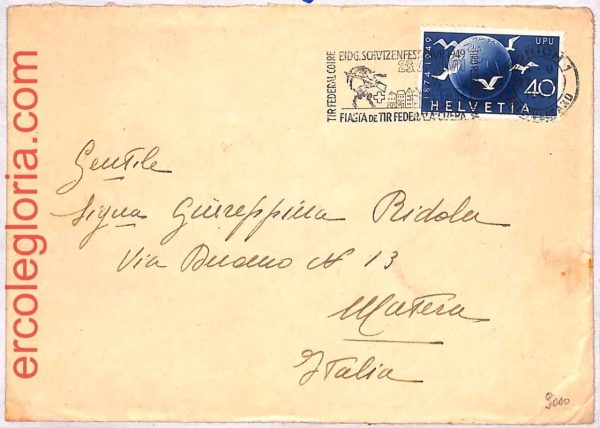 ai3850 - Switzerland - POSTAL HISTORY - Cover - Shooting - 1949