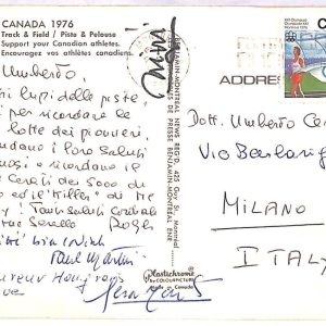 ai3881 - CANADA -  Postcard sent to UMBERTO CERATI - Olympics Athletics - 1936