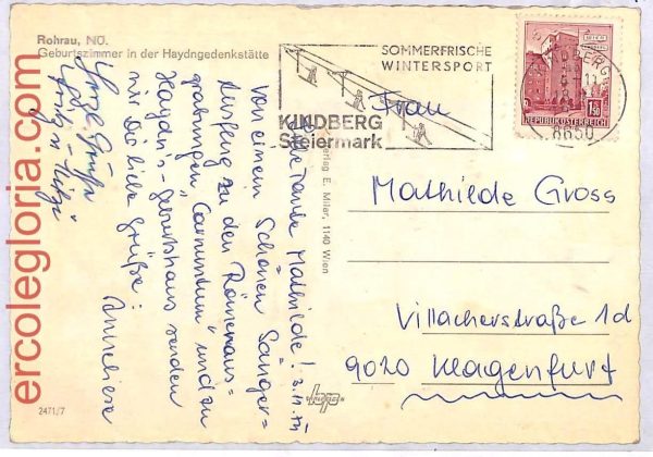 ai3879 - Austria - POSTAL HISTORY - POSTMARK on Postcard - SKIING - 1974