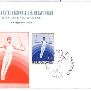ai3884 - San Marino - POSTAL HISTORY - MAXIMUM CARD - SPORT  Gymnastics 1954