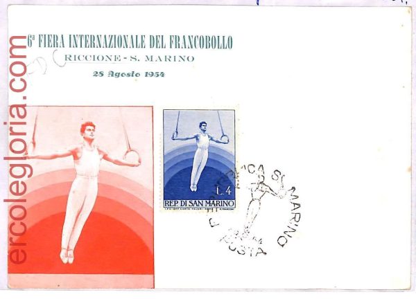 ai3884 - San Marino - POSTAL HISTORY - MAXIMUM CARD - SPORT  Gymnastics 1954