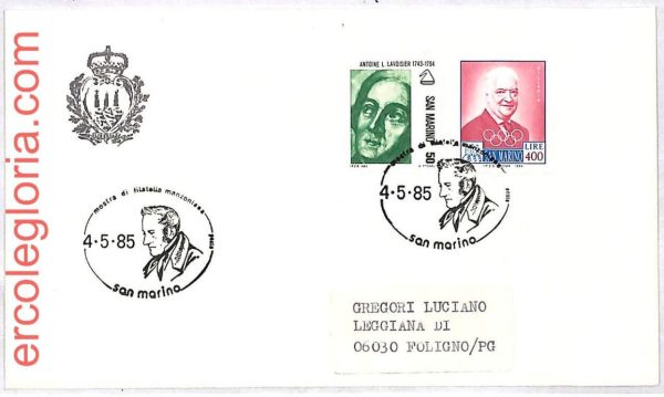 ai3519 - San Marino - POSTAL HISTORY - Cover - Literature MANZONI - 1985