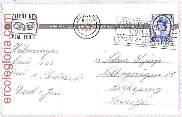 ai3893 - Great Britain - POSTAL HISTORY - Postcard - Swimming - 1966