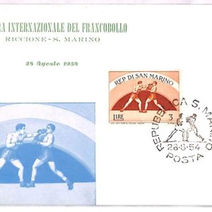 ai3885 - San Marino - POSTAL HISTORY - MAXIMUM CARD  - SPORT Boxing 1954