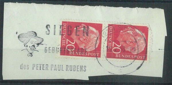 86590 - GERMANY - Postal History - Nice postmark on CUT-OUT : Art RUBENS 1958