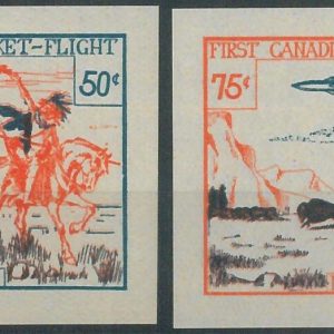 82800a  - CANADA  - SET of 2 Labels : ROCKET MAIL 1936