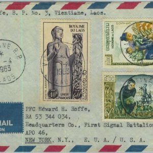 94632  - LAOS - Postal History - AIRMAIL  COVER to USA  1963 - AGRICOLTURE