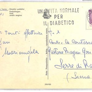 ai3528 - Italy - POSTAL HISTORY - Postcard - MEDICINE  Diabetes  1971