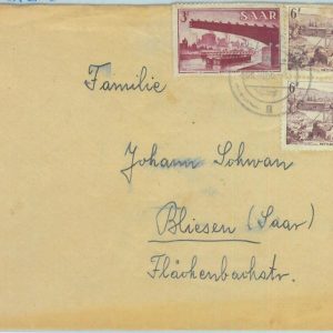 89353 - GERMANY Saar  - POSTAL HISTORY -  COVER from NERZIG  1956