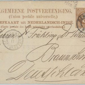 74868 - DUTCH INDIES - POSTAL HISTORY - STATIONERY CARD to GERMANY  1888