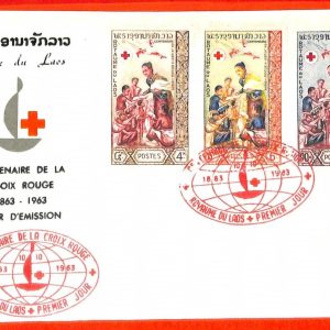 aa6250 - LAOS - Postal History -  FDC  COVER  1963 - RED CROSS