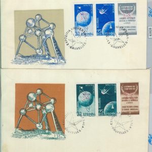 82826 -   ROMANIA  - Postal History - Set of 2 FDC COVERS 1958 - SPACE overprint