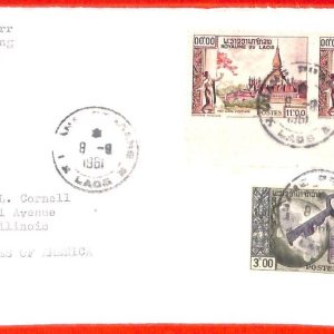 aa6276 - LAOS - Postal History - AIRMAIL COVER from LUANG PRABANG to USA 1961