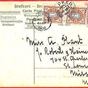 aa1795  - SWEDEN  - POSTAL HISTORY -  POSTCARD to USA 1906