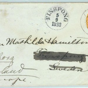 BK0297 - INDIA - POSTAL HISTORY - Stationery to SWEDEN forwarded to FINLAND 1898