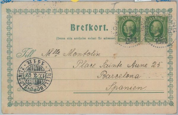 82178 - SWEDEN - Postal History -  POSTCARD to SPAIN  1902