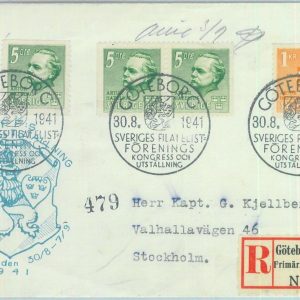 89029 -  SWEDEN - POSTAL HISTORY - CACHET Registered FDC COVER 1941