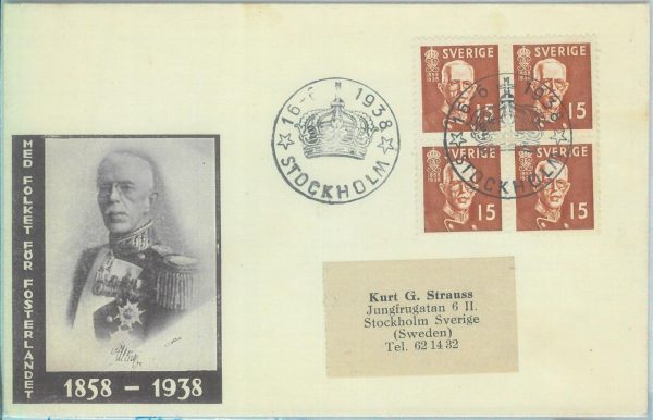 89036 -  SWEDEN - POSTAL HISTORY -  CACHET  FDC COVER 1938 - ROYALTY