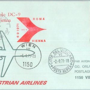 83080 - VATICANO - Postal History - FIRST FLIGHT: Rome  WIEN  # 810 AB  1971