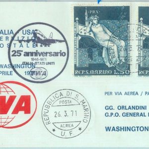 83026 - SAN MARINO - Postal History - FIRST FLIGHT: Rome  wASHINGTON  # 795 AD