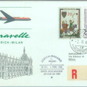 83197 - LIECHTENSTEIN - Postal History - FIRST FLIGHT: Zurich  Milano  # 533 GH