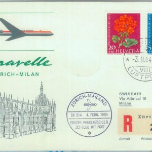 83209 - SWITZERLAND - Postal History - FIRST FLIGHT: Zurich  Milano  # 532 GG