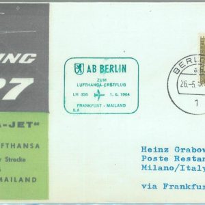 83166 - GERMANY Berlin - Postal History - FIRST FLIGHT:  Frankfurt - Milan # 554