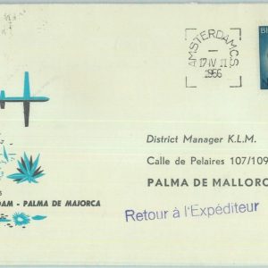 83181 - NETHERLANDS - Postal History - FIRST FLIGHT  Amsterdam - MALLORCA 1956