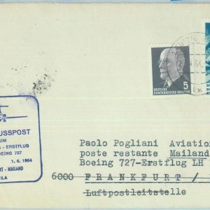 83170 - GERMANY DDR - Postal History - FIRST FLIGHT:  Frankfurt - Milan # 554 AC