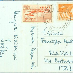 86444  - LEBANON - POSTAL HISTORY -  POSTCARD to  ITALY 1960