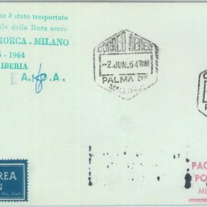 83189 - SPAIN - Postal History - FIRST FLIGHT:  Palma de Mallorca  Milano  1964
