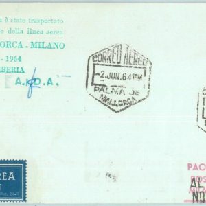83190 - SPAIN - Postal History - FIRST FLIGHT:  Palma de Mallorca  Milano  1964