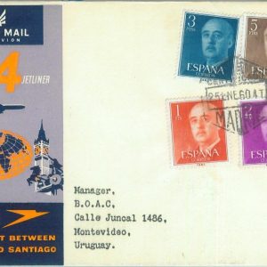 87378 - SPAIN - Postal History - FIRST FLIGHT:  BOAC London - Santiago 1960