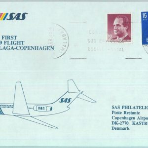 83186 - SPAIN - Postal History - FIRST FLIGHT:  Malaga - Copenhagen  1988 SAS