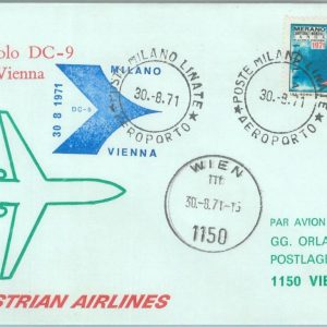 82966 - ITALY  - Postal History - FIRST FLIGHT: Milano  Vienna  # 808 AA