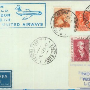 82908 - ITALY - Postal History - FIRST FLIGHT:   Genova - London 1965 - 608 AA