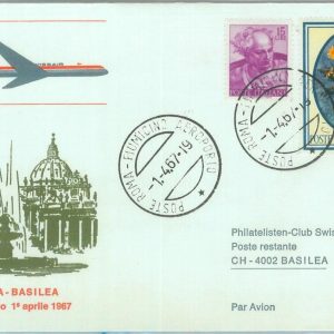 82914 - ITALY - Postal History - FIRST FLIGHT:   Rome - Basel 1967 - 660 AA