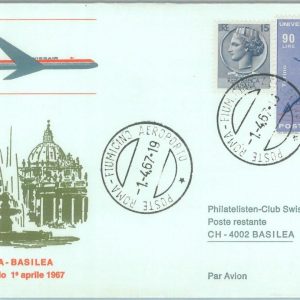 82913 - ITALY - Postal History - FIRST FLIGHT:   Rome - Basel 1967 - 660 AA