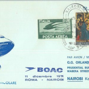 82988 - ITALY - Postal History - FIRST FLIGHT: Rome / NAIROBI  BOAC   1971