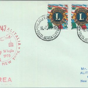 82945 - ITALY - Postal History - FIRST Polar  FLIGHT:  Milano - New York    1970