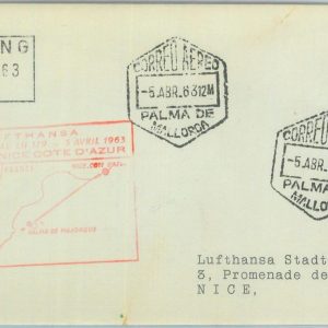 83193 - SPAIN - Postal History - FIRST FLIGHT:  Palma de Mallorca  Nice 1963
