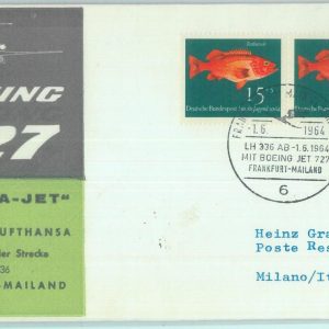 83155  - GERMANY - Postal History - FIRST FLIGHT:  FRANKFUR  MILAN -  # 554 AA
