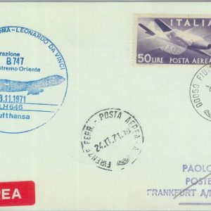 82987 - ITALY - Postal History - FIRST FLIGHT: Rome / Far East GERMANY 1971