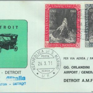 83024 - SAN MARINO - Postal History - FIRST FLIGHT:  Rome  Detroit -  # 786 AC