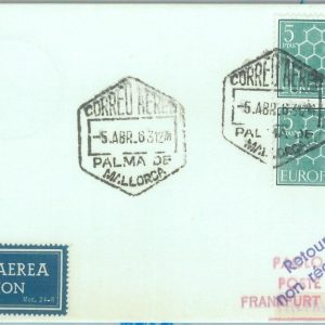 83192 - SPAIN - Postal History - FIRST FLIGHT:  Palma Mallorca  Frankfurt 1963