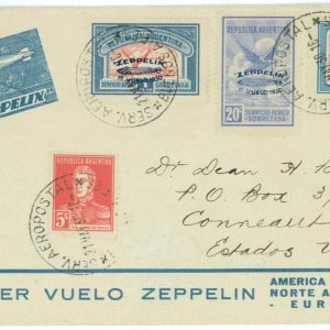 BK1744 - ARGENTINA - POSTAL HISTORY - First ZEPPELIN Flight 1930  # 63 C blue