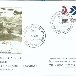 72126 - ITALY - Postal History - SPECIAL FLIGHT by seaplane - Sesto Calende 1971