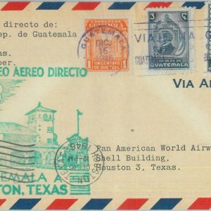 87365 - GUATEMALA  - Postal History - FIRST FLIGHT COVER  to Houston USA 1946
