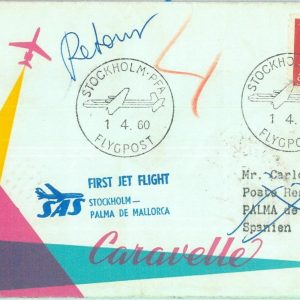 87400 - SWEDEN  - Postal History - FIRST FLIGHT: Stockholm - Palma Mallorca 1960